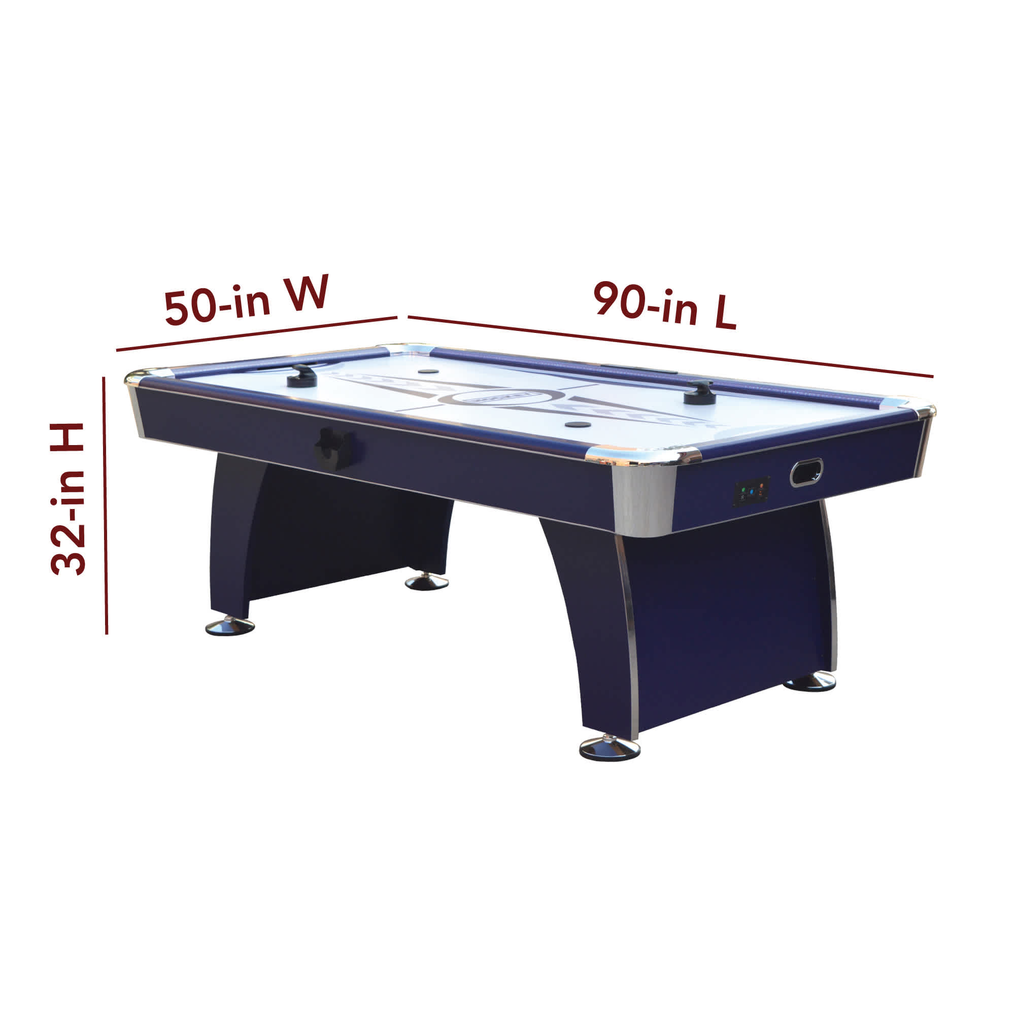 The Hathaway Phantom II 90-in Air Hockey Table with LED lights is perfect for game night.