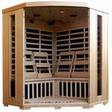 Blue Wave Tucson 4-Person Hemlock Corner Infrared Sauna w/ 10 Carbon Heaters