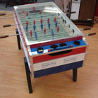 Coin-Operated Foosball Table from Garlando called Coperto in Three Colors, Red, White & Blue is available at Foosball Planet.