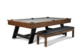 Nixon Hunter 7' Slate Pool Table in Brushed Walnut by Nixon Billiards with dining top option.