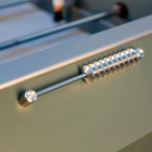 Close-up of René Pierre Color Menthe Foosball Table handle and telescopic playing rod.