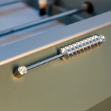 Close-up of René Pierre Color Menthe Foosball Table handle and telescopic playing rod.