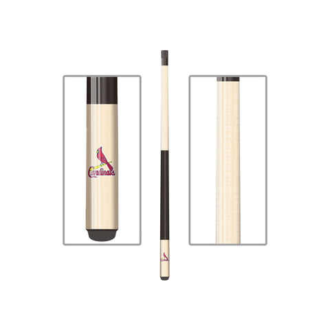 The Acme Imperial St. Louis Cardinals Billiard Cue features a beige and black design.