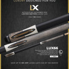 Lucasi Lux® LUX66 Pool Cue: limited edition with matte finish and Birdseye Maple accents.