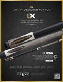 Lucasi Lux® LUX66 Pool Cue: limited edition with matte finish and Birdseye Maple accents.