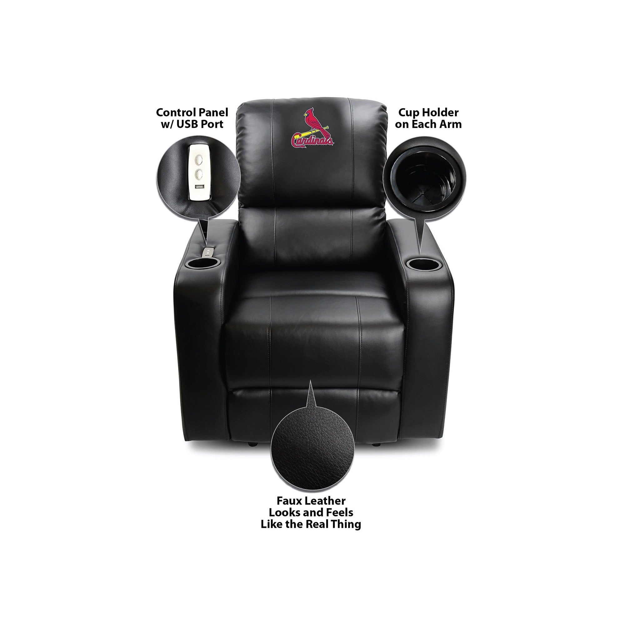 Imperial St. Louis Cardinals Power Theater Recliner With USB Port
