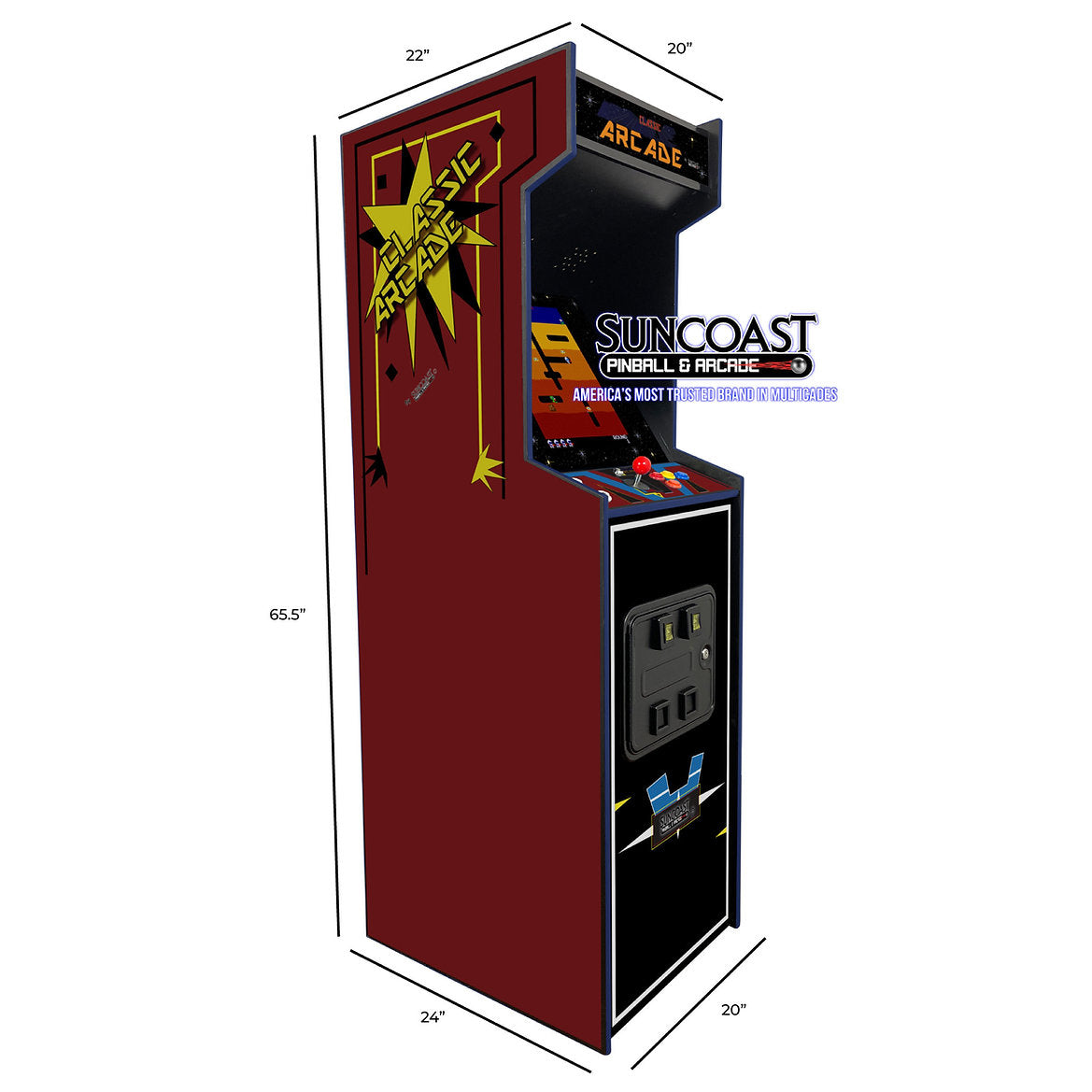 Suncoast Arcade Full Size Multicade Arcade Machine - 412 Games Graphics Option E