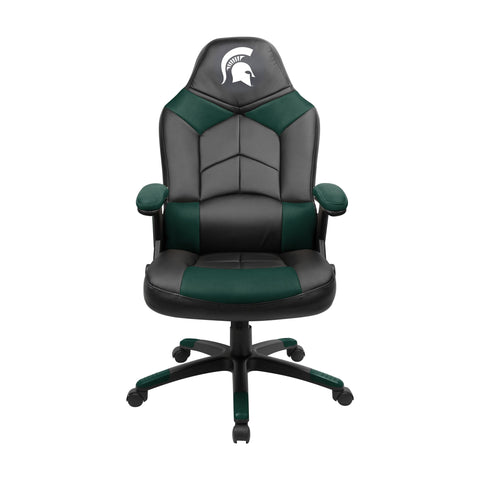 Acme Imperial Michigan State Oversized Chair with armrests and Spartan helmet logo on headrest.