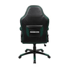 Acme Imperial Michigan State Oversized Chair, black/green with text on backrest, rear view.