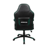 Acme Imperial Michigan State Oversized Chair, black/green with text on backrest, rear view.