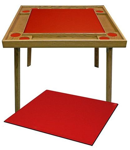 Kestell Oak Game/Card Table Combo by Kestell with folding legs and removable red top.
