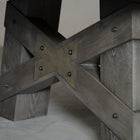 Close-up of Nixon Georgia 8' Pool Table leg with X-brace in Grayson Grey by Nixon Billiards.