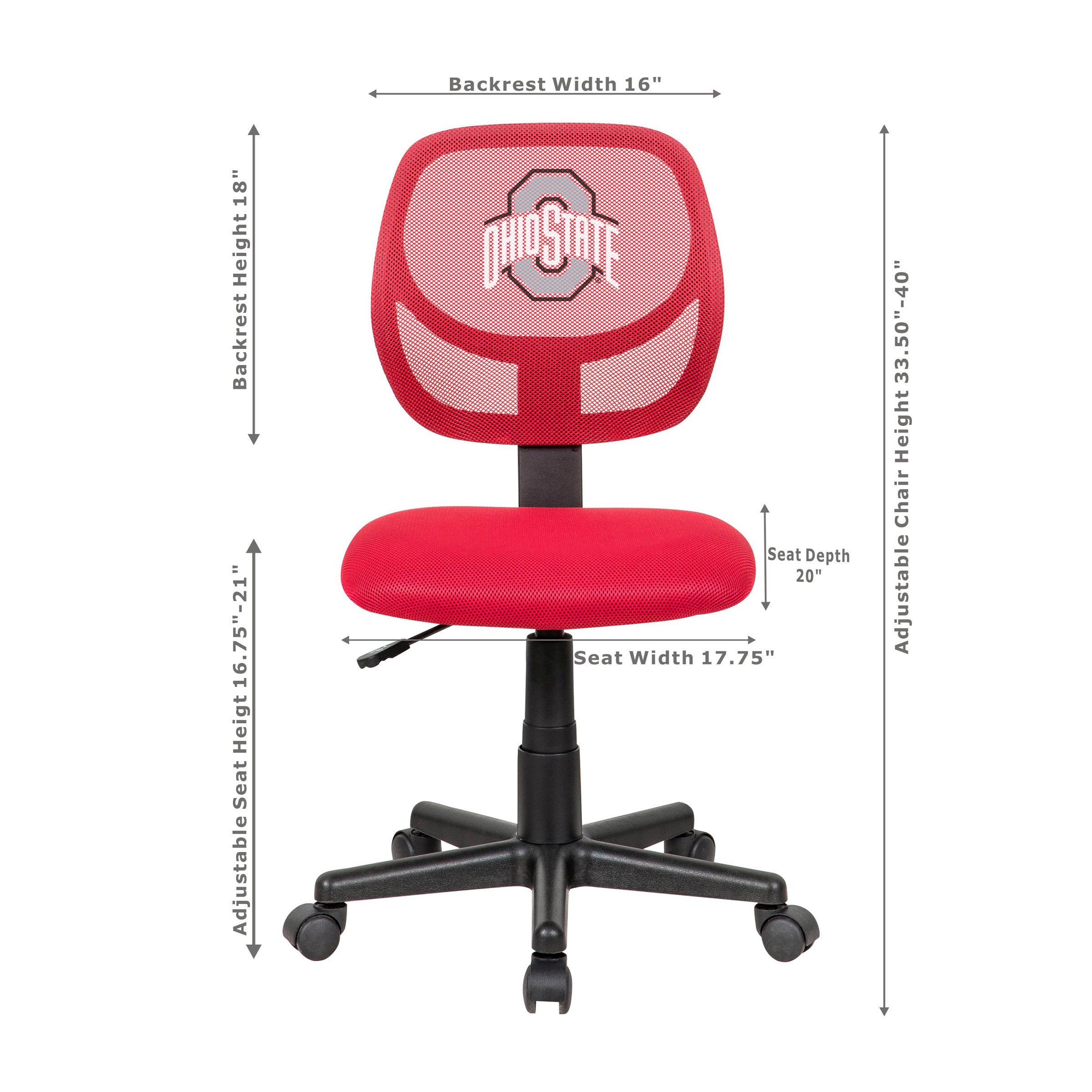 Imperial Ohio State Red Task Chair
