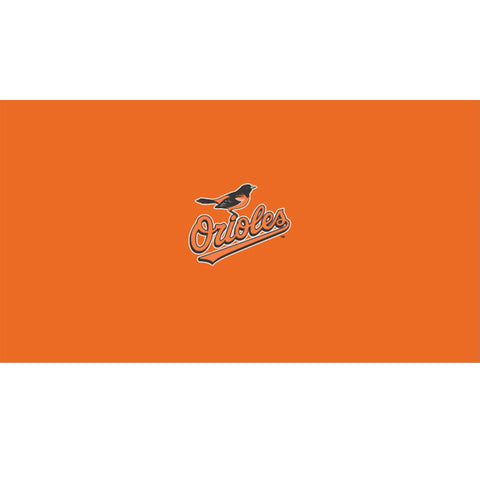 Acme Imperial Baltimore Orioles Billiard Cloth with orange background and team logo.