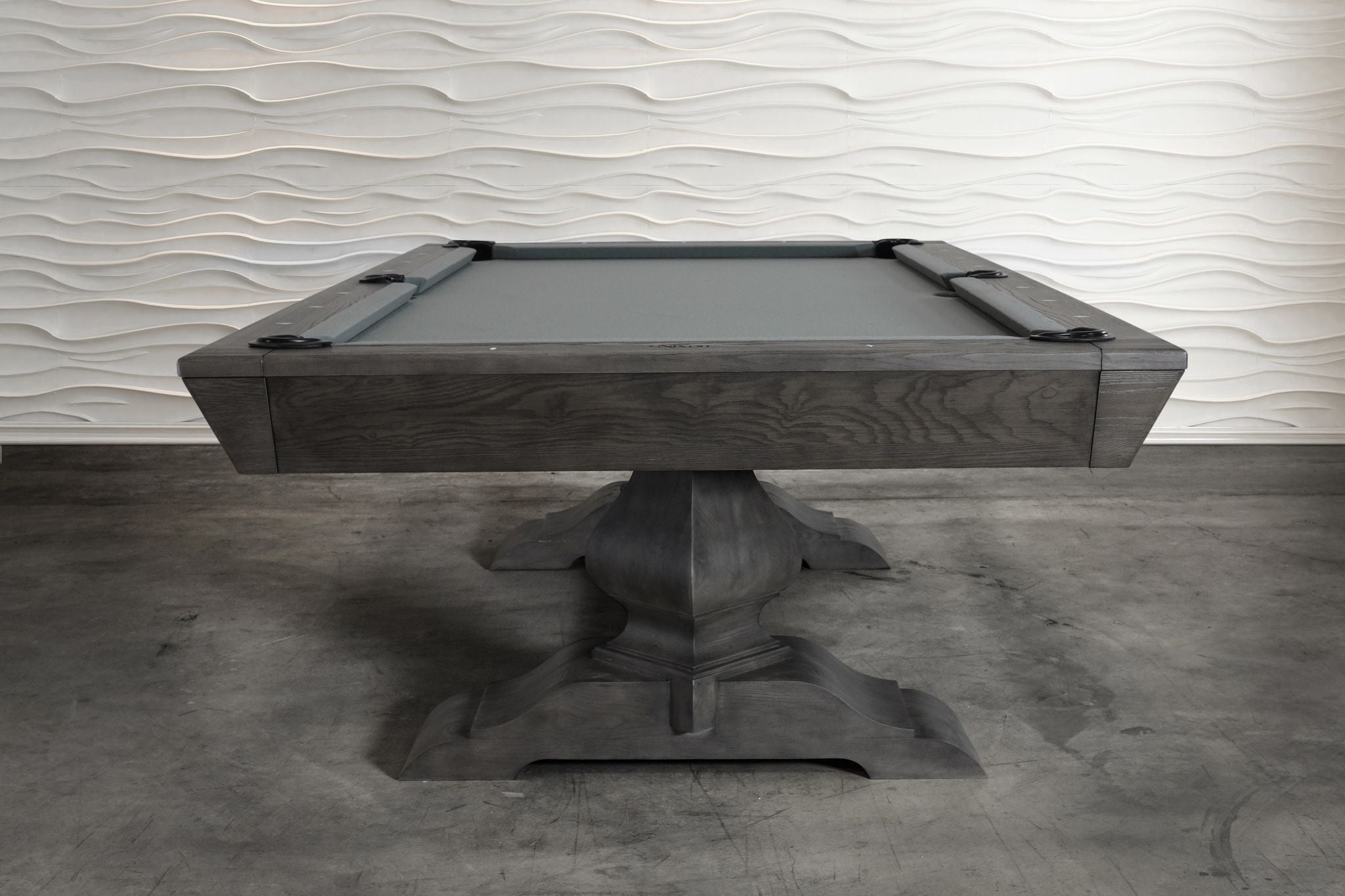 Nixon Billiards Birdy 7' Slate Pool Table in Grayson Grey with optional dining top.