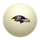 Imperial Baltimore Ravens Cue Ball, white, features team's logo in the center.
