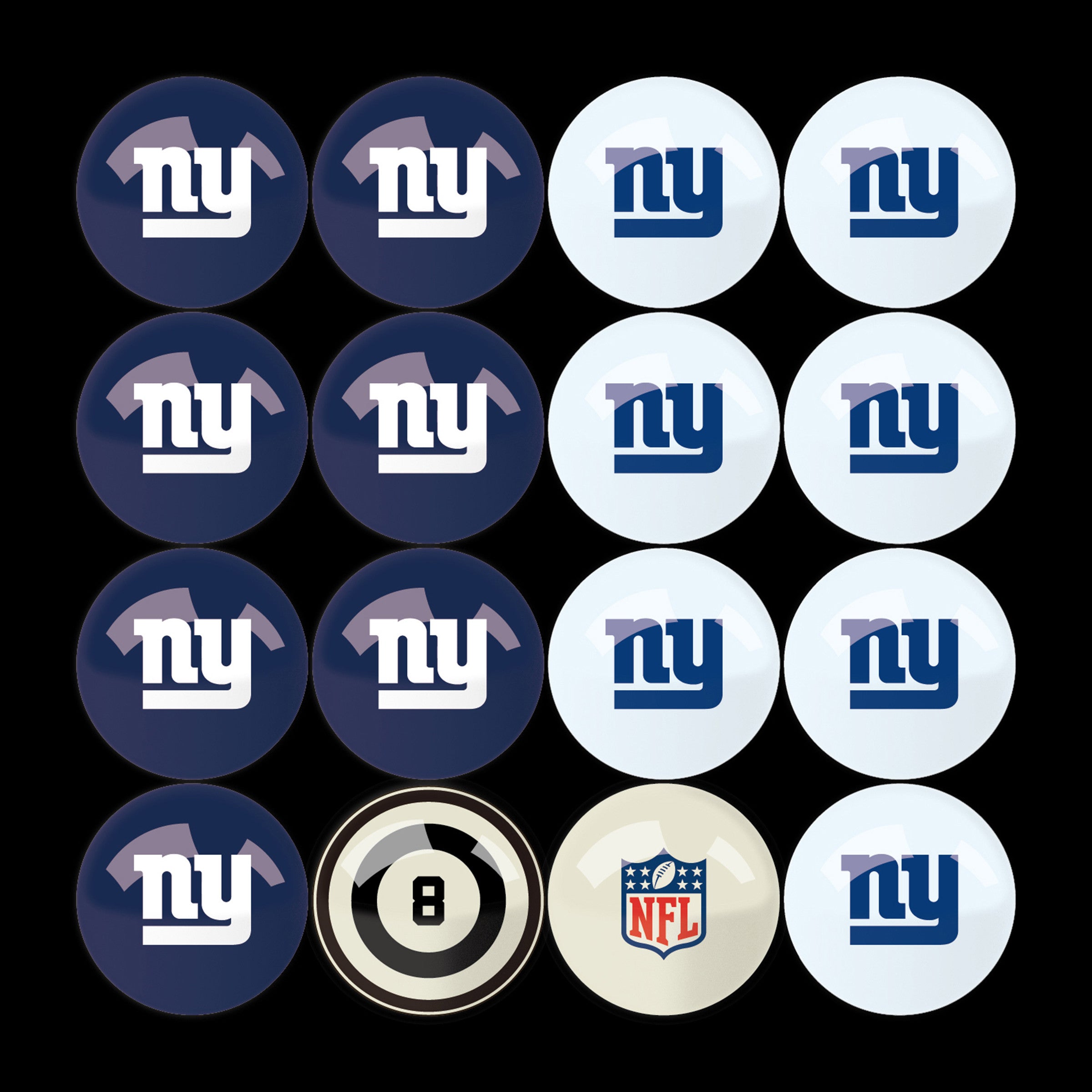 Imperial New York Giants Billiard Balls With Numbers