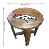 Imperial Denver Broncos Oak Barrel Table