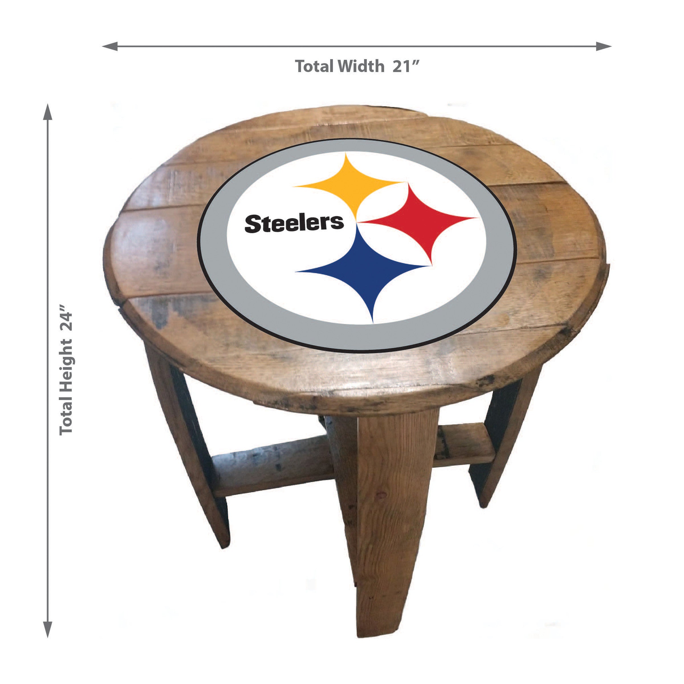 Imperial Pittsburgh Steelers Oak Barrel Table