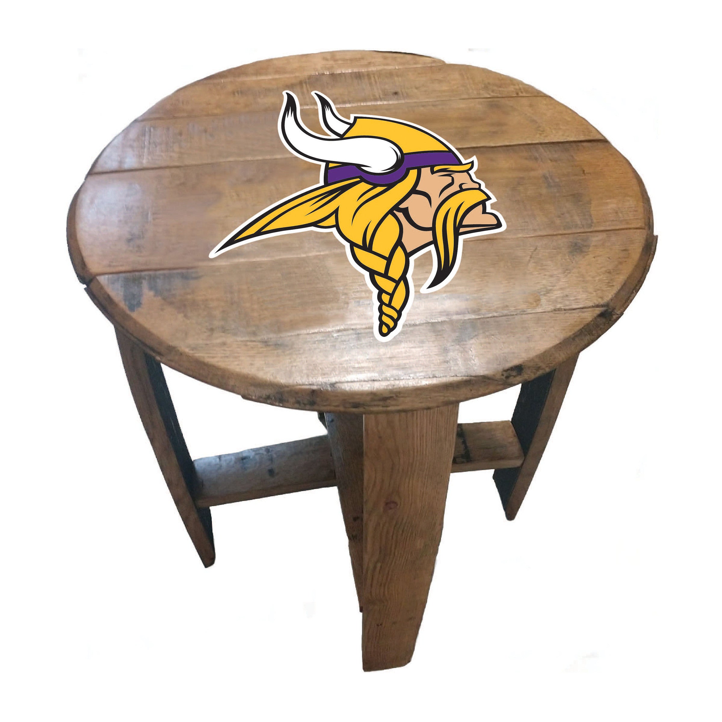 Imperial Minnesota Vikings Oak Barrel Table