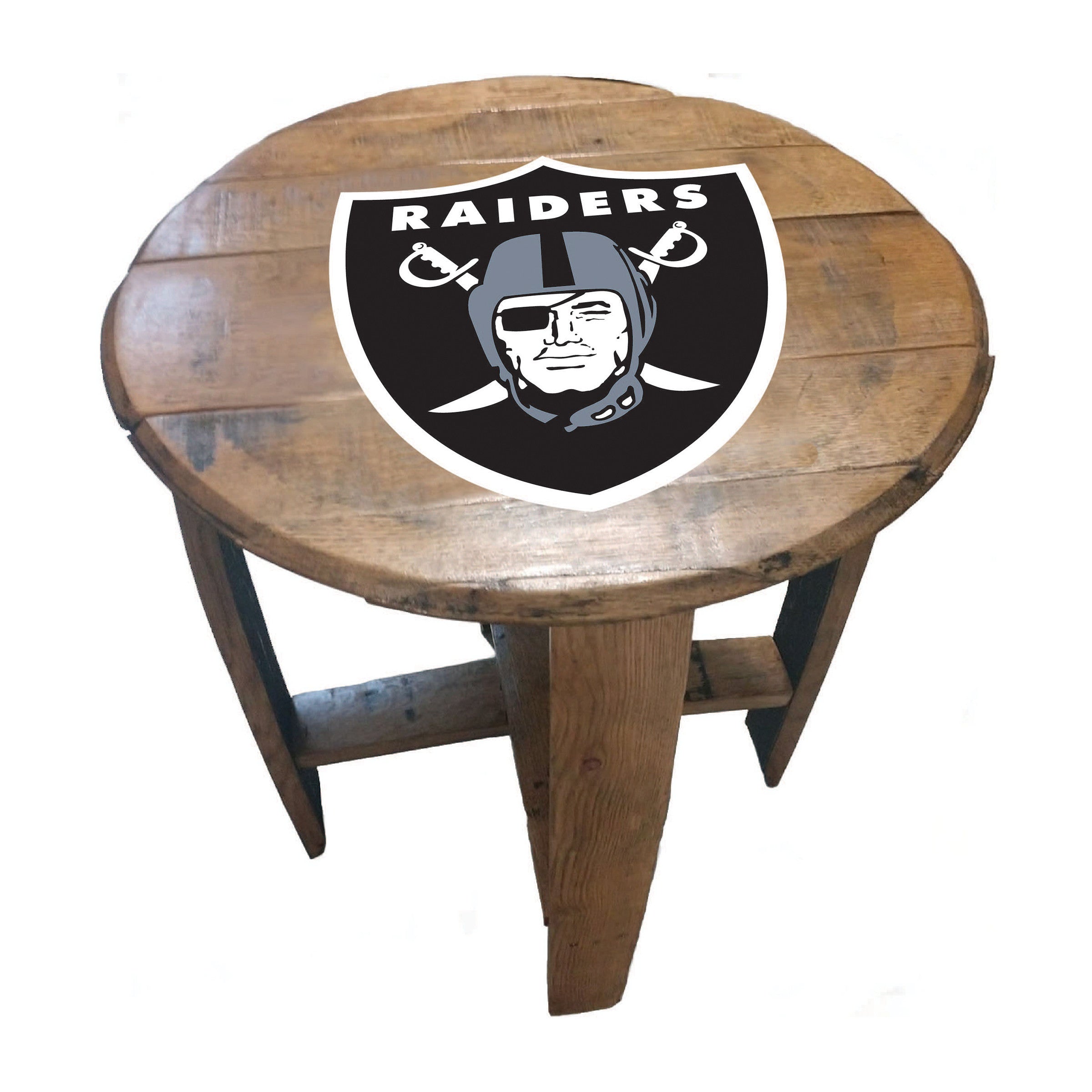 Imperial Las Vegas Raiders Oak Barrel Table