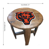 Imperial Chicago Bears Giants Oak Barrel Table