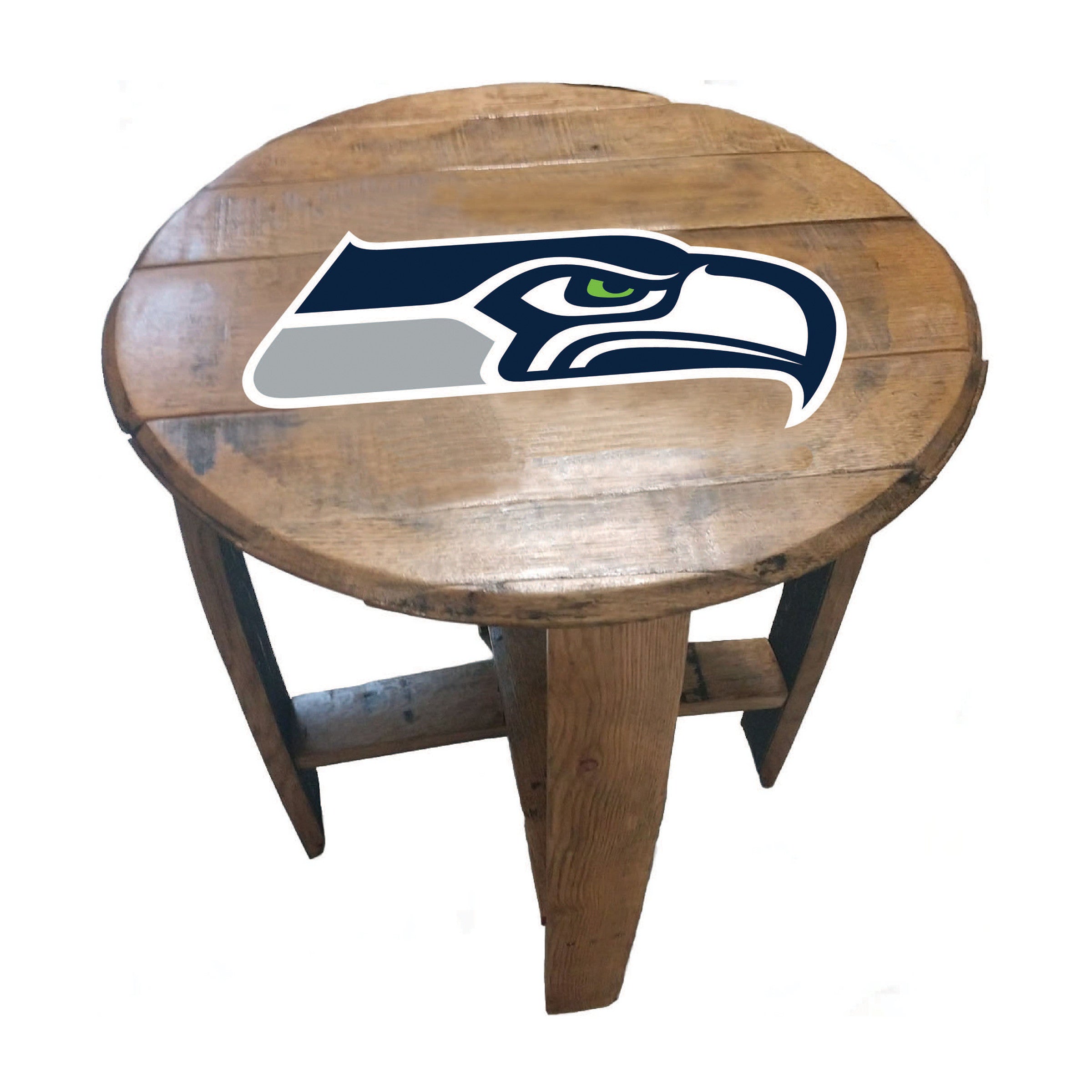 Imperial Seattle Seahawks Oak Barrel Table