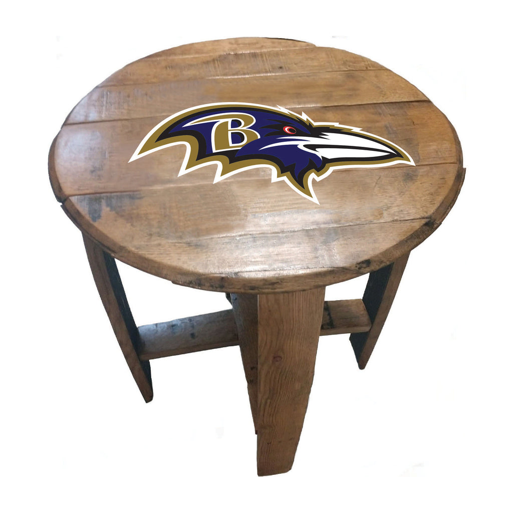 Imperial Baltimore Ravens Oak Barrel Table