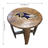 Imperial Baltimore Ravens Oak Barrel Table