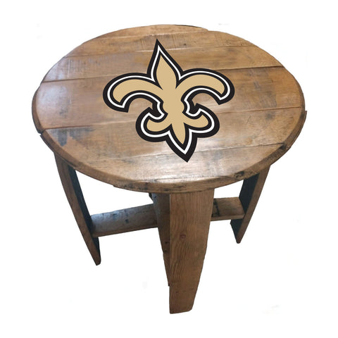 Imperial New Orleans Saints Oak Barrel Table