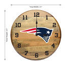 Imperial New England Patriots Oak Barrel Clock