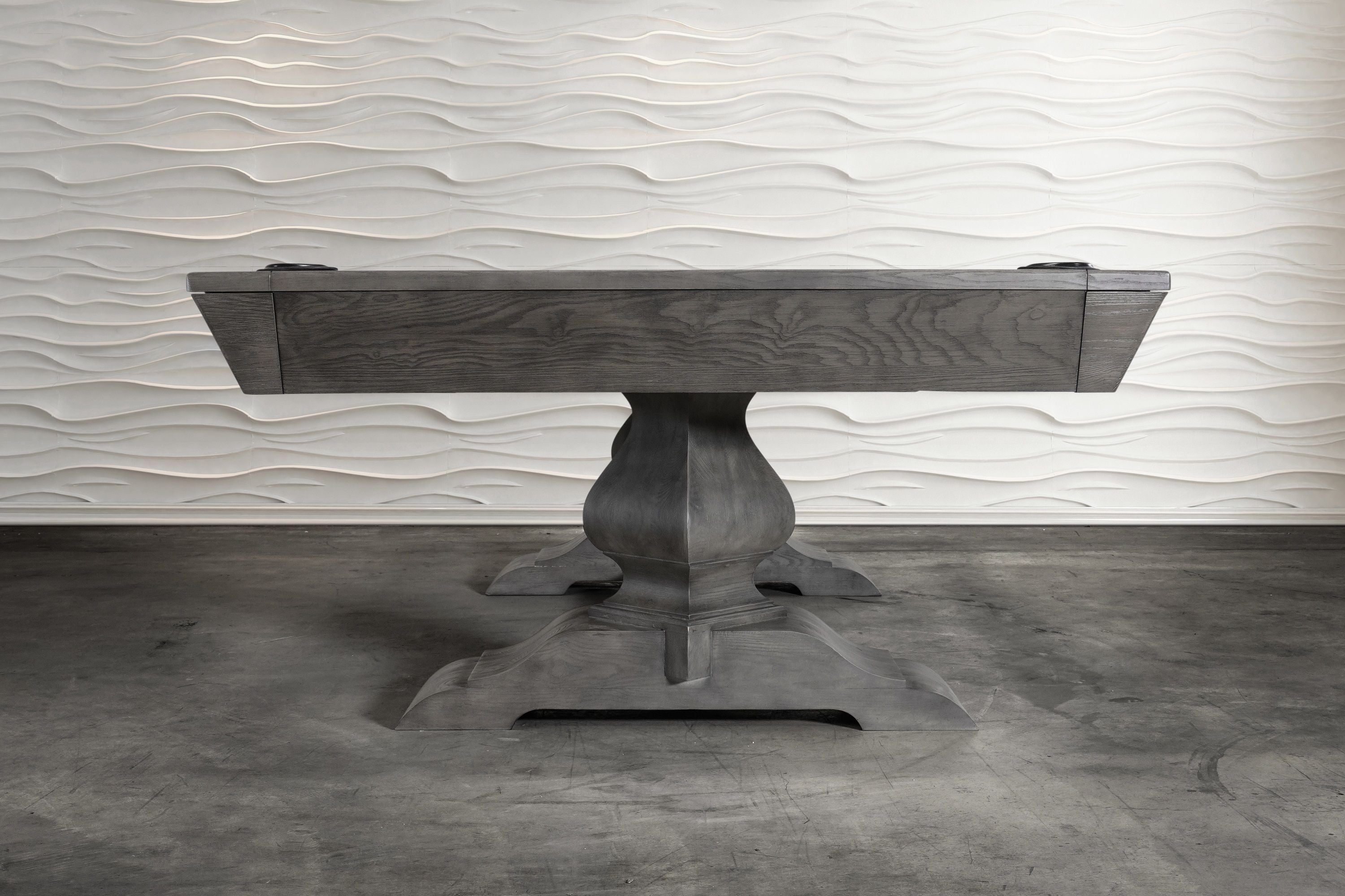 Nixon Birdy 8' Slate Pool Table in Grayson Grey with dining top by Nixon Billiards.