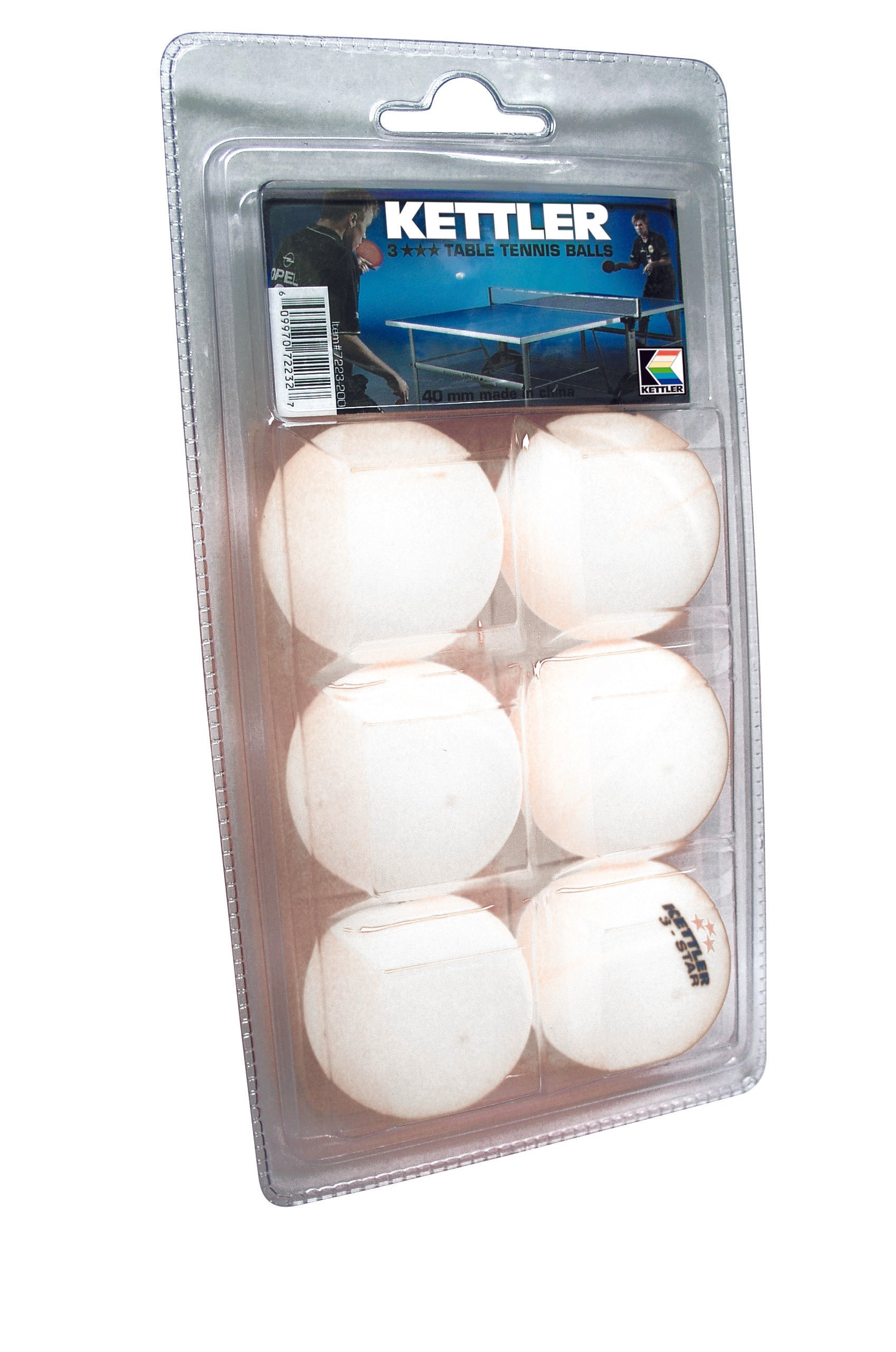 Kettler 3-Star TT Balls, 6-Pack White