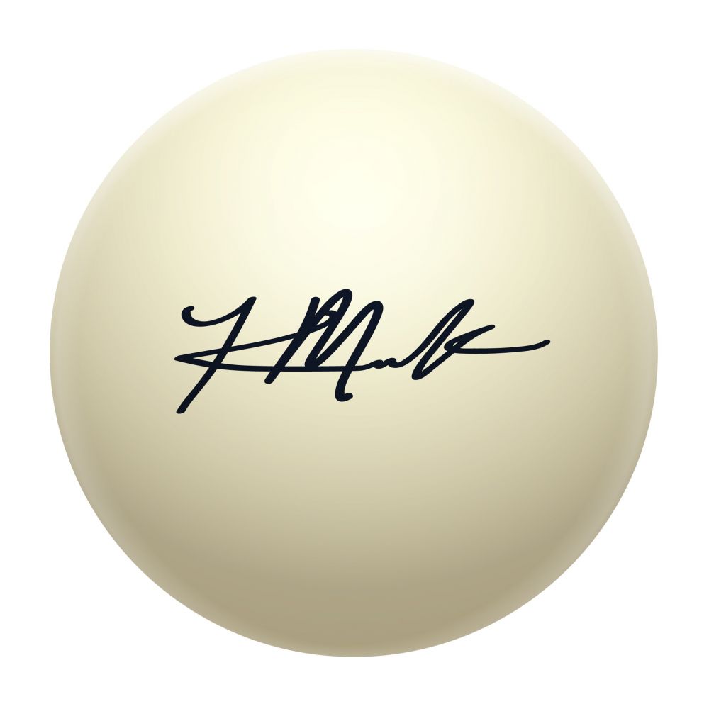 Imperial Khalil Mack Players Signature Cue Ball with black signature on white surface.