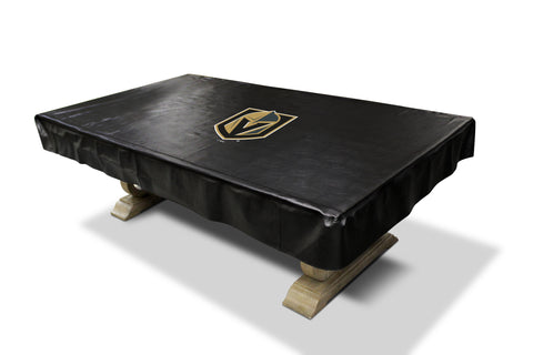 Acme Imperial Vegas Golden Knights 8-ft Deluxe black pool table cover with gold/white logo.