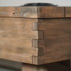 Close-up of Nixon Georgia 7' Slate Pool Table corner in weathered natural by Nixon Billiards.