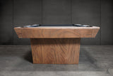 The Nixon KAI 8' Slate Pool Table by Nixon Billiards elevates this modern gray room's style.