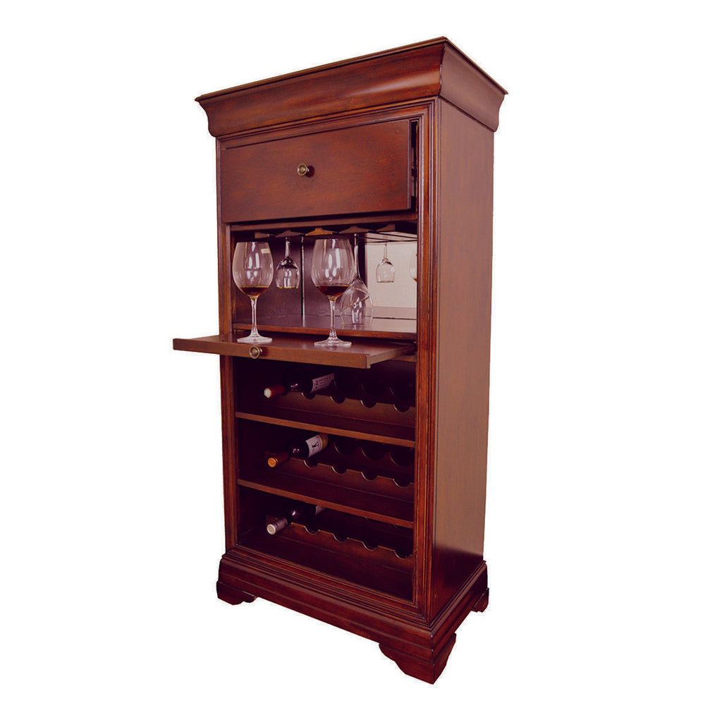 RAM Game Room Bar Cabinet w/ Wine Rack - Chestnut