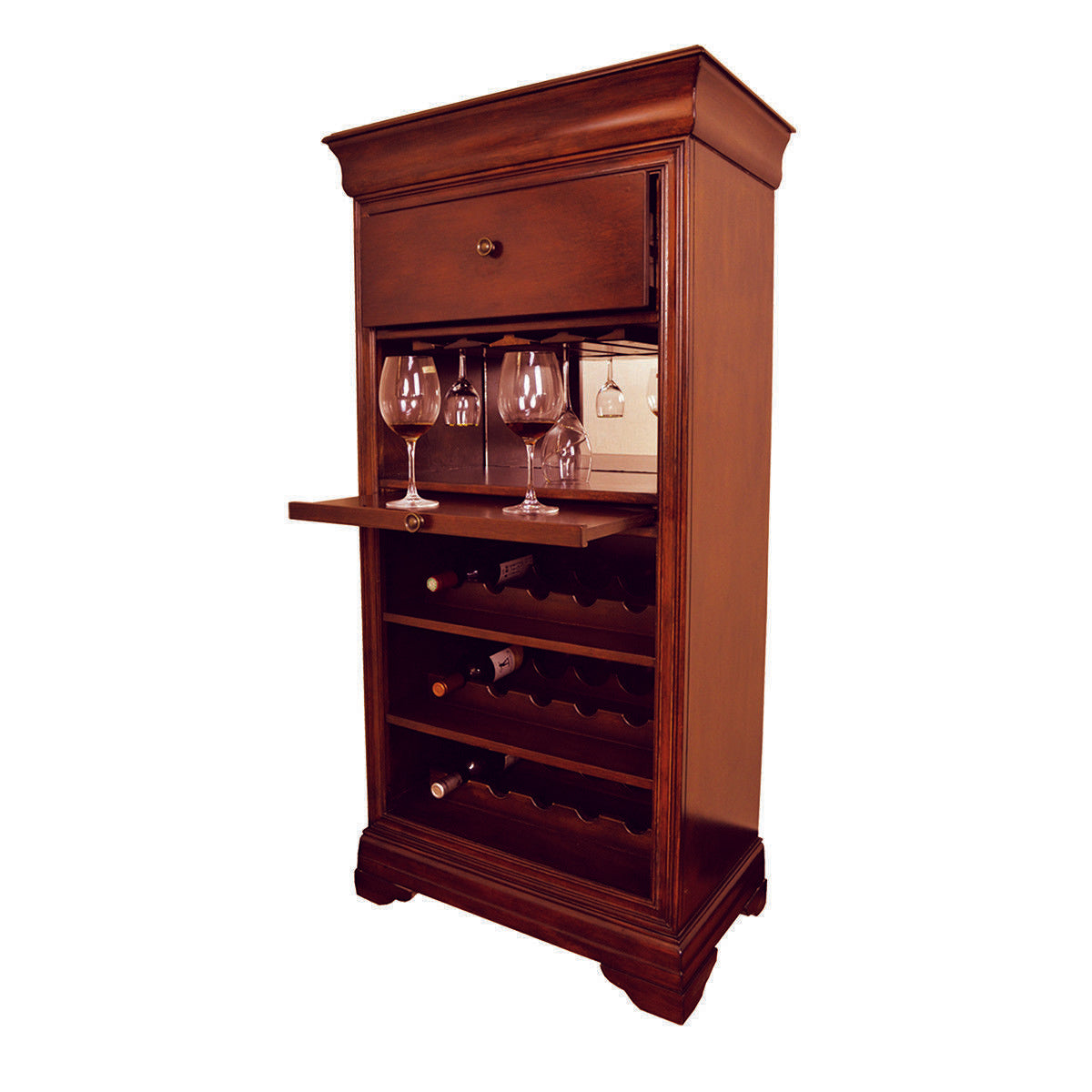 RAM Game Room Bar Cabinet w/ Wine Rack - English Tudor