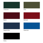 Twelve fabric swatches for Brunswick Billiards OAKLAND II 8' Pool Table in assorted colors.
