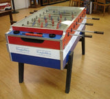 Red, White & Blue Garlando Foosball Table with Cover Top, called Coperto, which is Coin Opperated is available at Foosball Planet