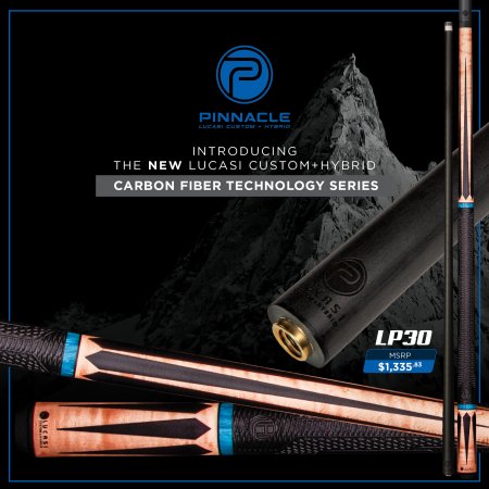 Lucasi Pinnacle LP30 Carbon Fiber Composite Cue, MSRP $1,335.