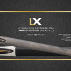 Two Lucasi Lux® LUX66 Pool Cues shown diagonally with product details.