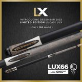 Limited Lucasi Lux® LUX66 Pool Cue, Birdseye Maple, 150 made, $950 MSRP.
