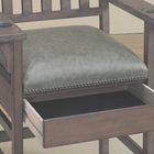 American Heritage Billiards King Chair in Glacier: padded seat, cup holders, cue storage.