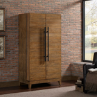 American Heritage Billiards Braxton Cabinet with black handles and stemware holders.