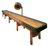 Champion 9' The Grand Champion Shuffleboard Table by Champion with maple surface, pucks & scoreboard.