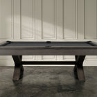 Nixon CrissyCross 7' Slate Pool Table in charcoal by Nixon Billiards with black felt.
