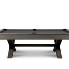 Nixon Billiards CrissyCross 7' Slate Pool Table in Charcoal finish, modern rustic front view.