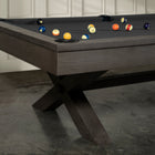 Nixon Billiards CrissyCross 7' slate pool table in charcoal finish with black felt.